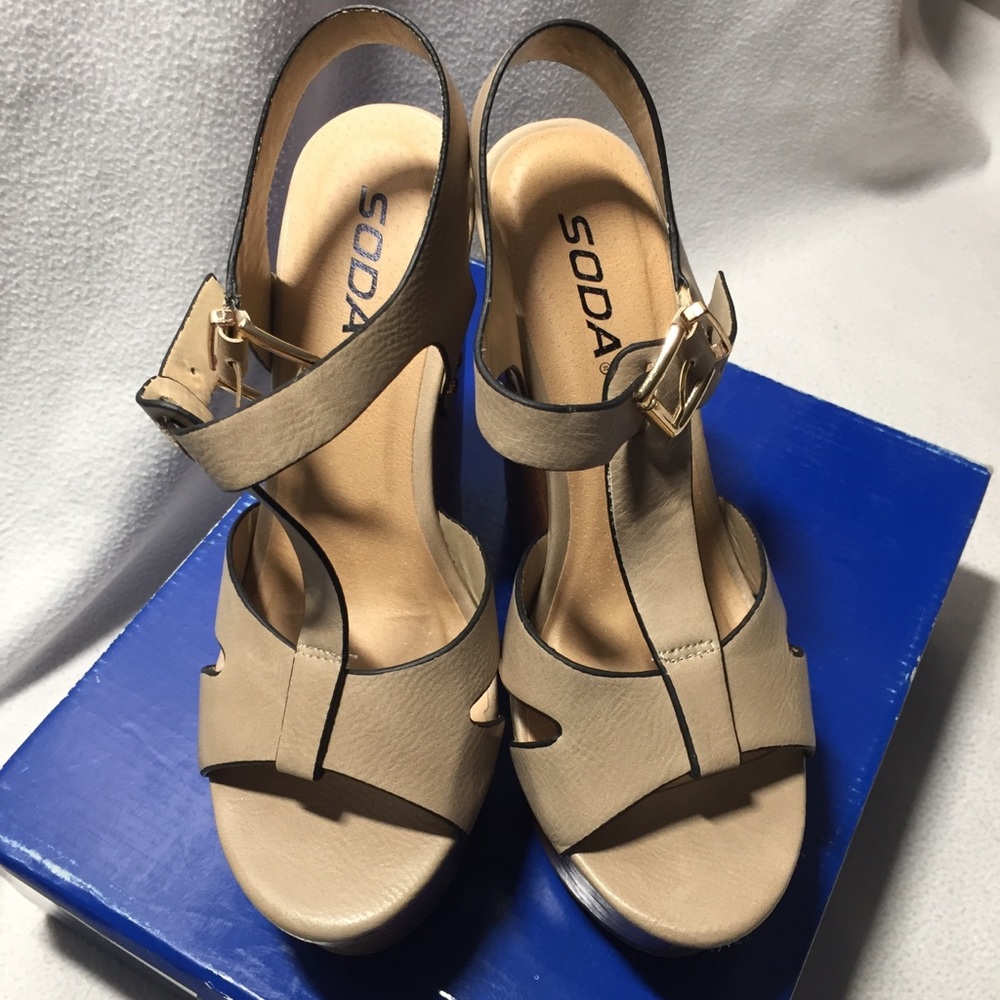 Beige Wedges SODA Shoes